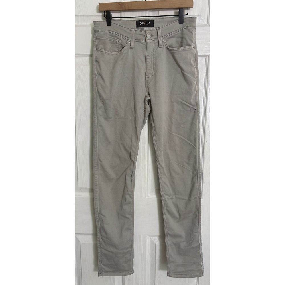 DU/ER N2X Slim Fit Pants 30x31.5 Grey Performance Denim Commuter Trousers